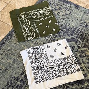 Paisley Bandana Set - Green and White